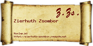 Zierhuth Zsombor névjegykártya